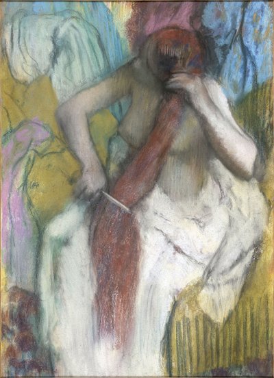 彼女の髪をとかす女性 作： Edgar Degas