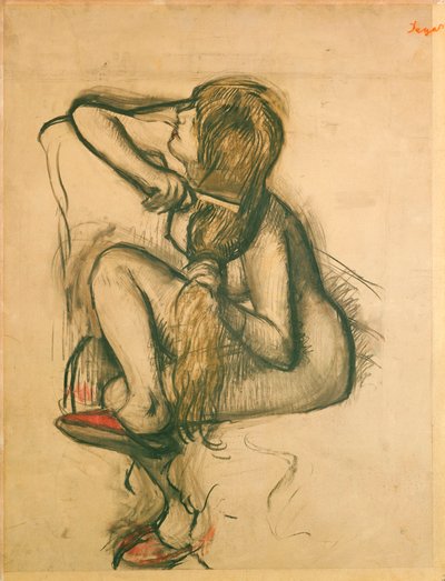 彼女の髪をとかす女性 作： Edgar Degas
