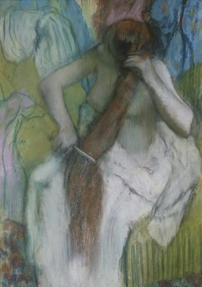 彼女の髪をとかす女性 作： Edgar Degas