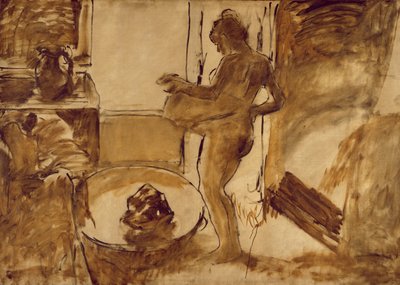 女性自身を乾かす、1884-86年 作： Edgar Degas
