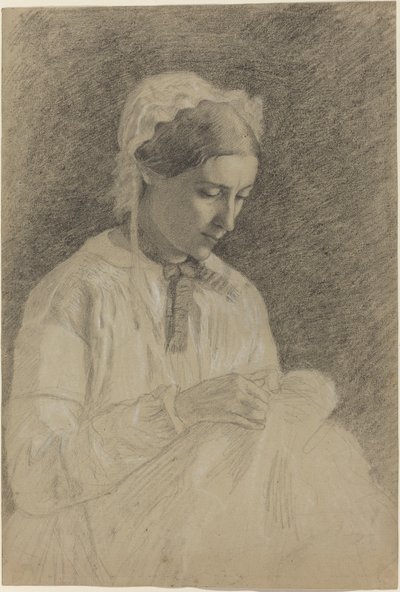 女性の刺繍、1855-1860 作： Edgar Degas