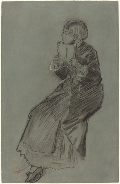 本を読む女性、c。 1879年。 作： Edgar Degas