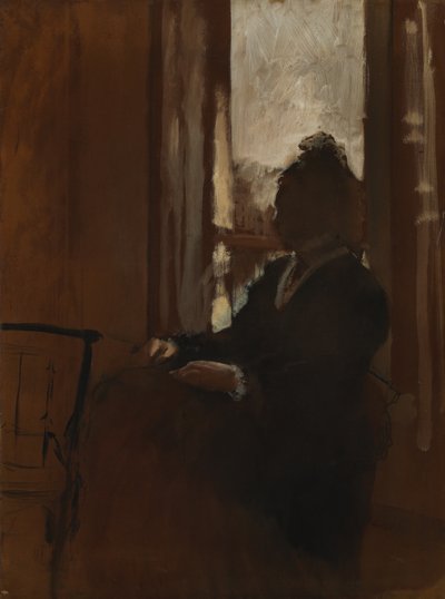 窓辺の女、1871-2年頃（リネンの紙に油彩） 作： Edgar Degas