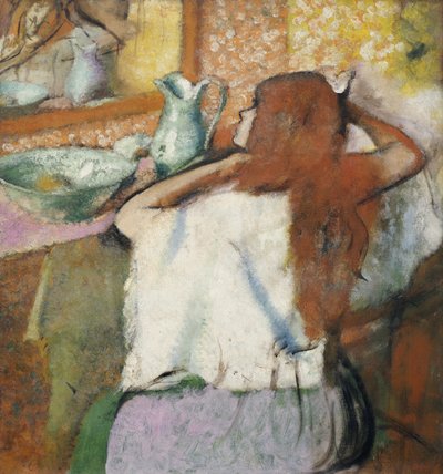 彼女のトイレでの女性 作： Edgar Degas