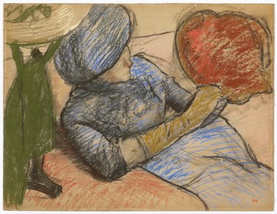 帽子を手に持った女性、1885年 作： Edgar Degas