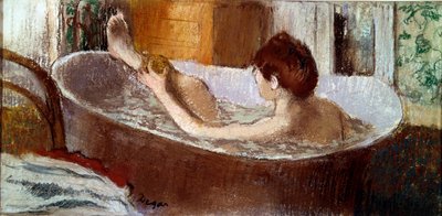 脚をスポンジで洗う入浴中の女性 パステル画 エドガー・ドガ（1834-1917） 1883年 日0,19x0,41 m パリ、オルセー美術館 作： Edgar Degas