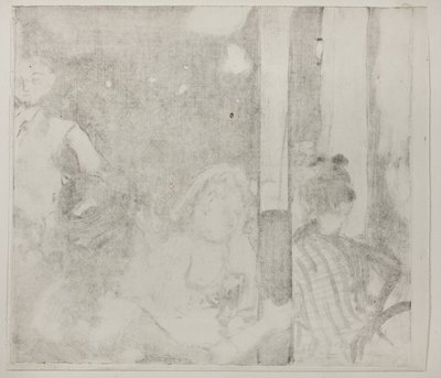 カフェの前の女性たち、夕方、1877年頃（モノタイプ、象牙織物紙） 作： Edgar Degas