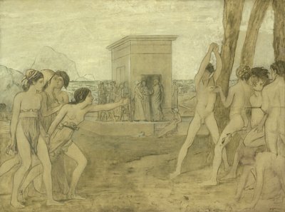 少年に挑戦する質素な少女たち、1860年頃 作： Edgar Degas