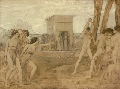 若いスパルタの女の子が男の子に挑戦する、c。 1860年。 作： Edgar Degas
