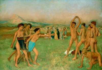 若いスパルタ運動、c1860 作： Edgar Degas