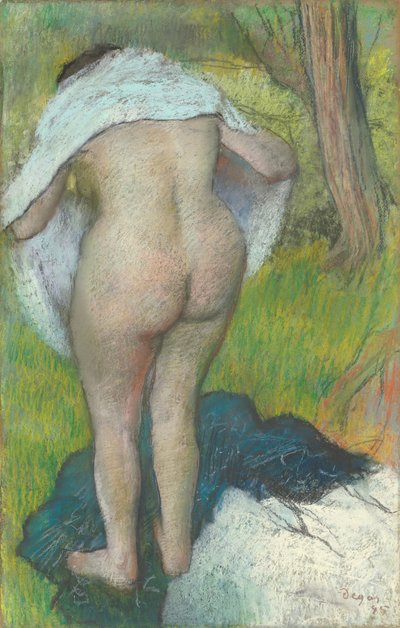 身なりを整える若い女性 作： Edgar Degas