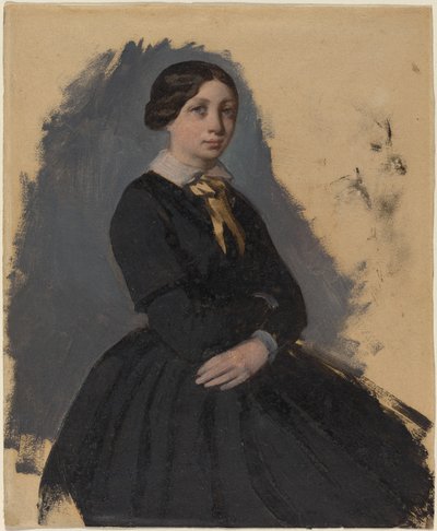 黒い服を着た若い女性 作： Edgar Degas
