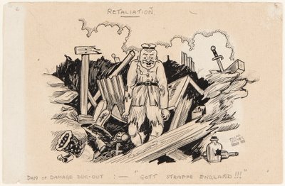 報復、損傷のダンダグアウト：神の罰イギリス!!!、1917 作： Edgar Fryer