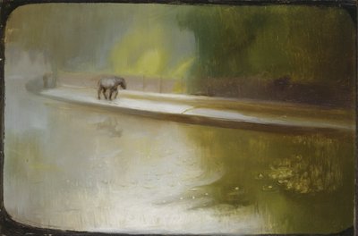 おはようグラモーガン運河（油彩・板） 作： Edgar Herbert Thomas