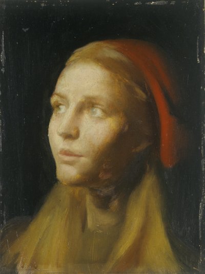 少女の頭の習作（キャンバスに油彩） 作： Edgar Herbert Thomas