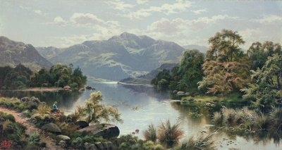 北ウェールズの湖のシーン 作： Edgar Longstaffe