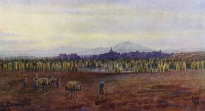 スペイン北部: ベナベンテ、カストロ ゴンサロ橋の上から (色リソ) 作： Edgar T. A. Wigram