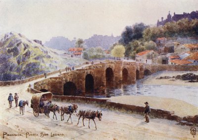 スペイン北部: プラセンシア、聖ラザロ橋 (カラー リソ) 作： Edgar T. A. Wigram