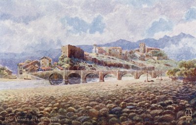 スペイン北部: San Vicente de la Barquera (リソカラー) 作： Edgar T. A. Wigram