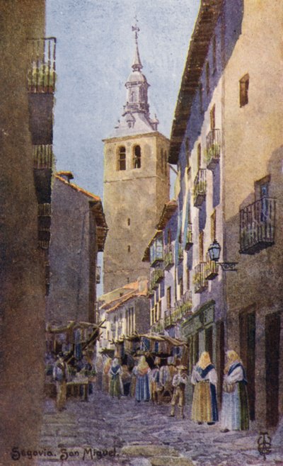 スペイン北部：セゴビア、サンミゲル教会（カラーリソ） 作： Edgar T. A. Wigram