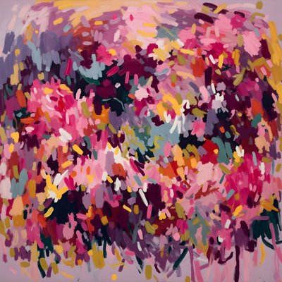 鮮やかな花の抽象画 作： 