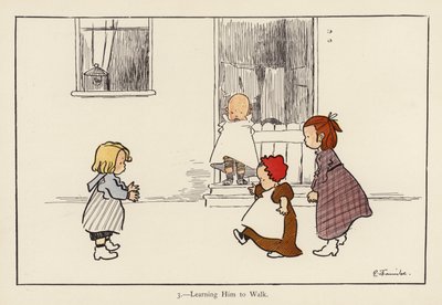 Learning Him to Walk（カラーリトグラフ 作： Edith Farmiloe