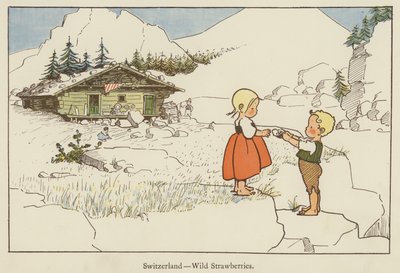 スイス、野生のイチゴ 作： Edith Farmiloe