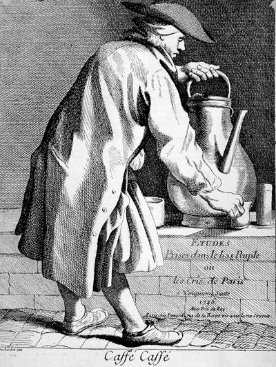 コーヒーショップ - Bouchardonによるドローイング 作： Edmé Bouchardon