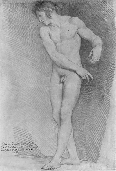 左を見下ろすヌード、1755 作： Edmé Bouchardon