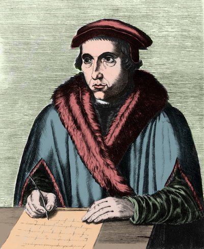フアンルイスヴィーヴ、スペインのヒューマニスト、哲学者（1492-1540）の肖像。 作： Edme de Boulonois