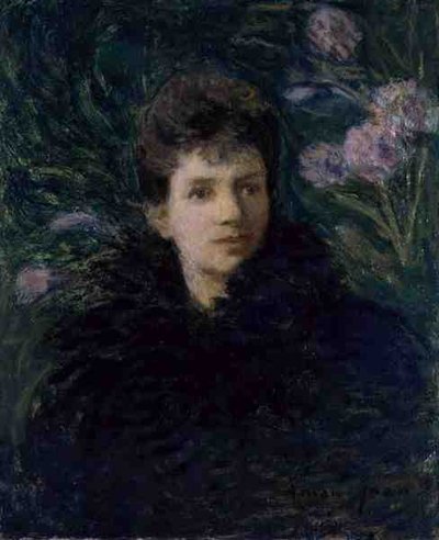 スミレを持つ若い女性」1910年頃（油彩・キャンバス） 作： Edmond François Aman Jean