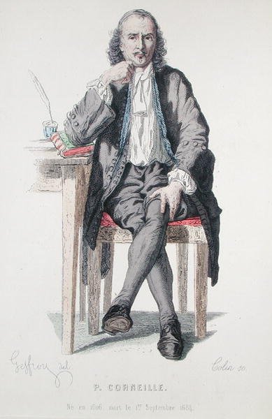 ピエール・コルネイユ（1606-84）の肖像、コルネイユ全集の扉絵 作： Edmond A.F. (after) Geffroy