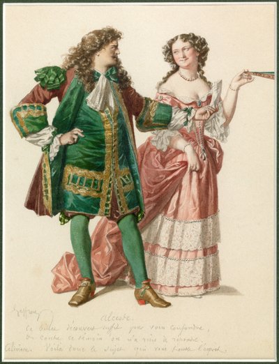 アルセステとセリメーヌの肖像 1870年頃（水彩画） 作： エドモンド・エメ・フロランタン・ジェフロイ