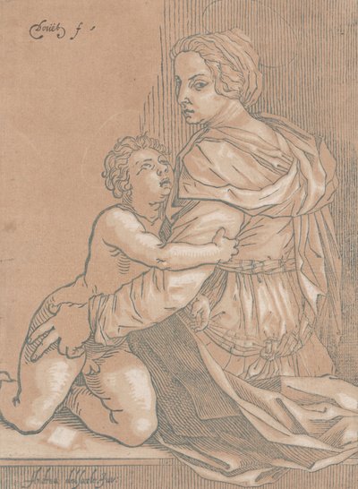聖母子、約。 1530年。 作： Edmond Douet