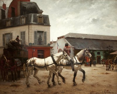 パッシー広場のコーチストップ 作： Edmond Georges Grandjean
