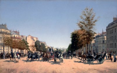 パリのエトワール広場からのシャンゼリゼの眺め - Grandjean, Edmond (1844-1908) - 1878 - 油彩・キャンバス - 85,5x136,5 - State Hermitage, St. 作： Edmond Georges Grandjean