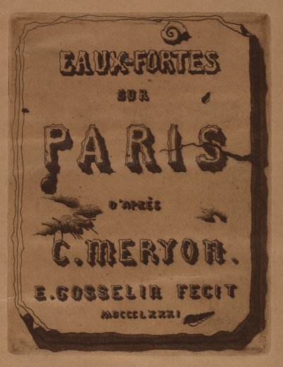 パリの表紙に描かれたエッチングのタイトルは1871年のもの。 作： Edmond Gosselin