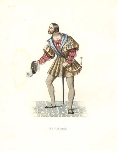 フランシス1世（1494-1547）の廷臣 作： Edmond Lechevallier Chevignard