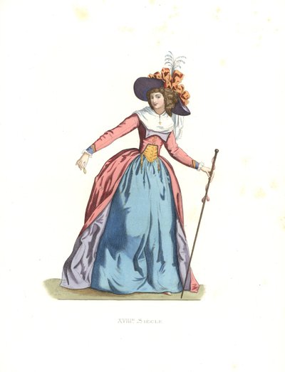 ファッショナブルな女性、フランス 作： Edmond Lechevallier Chevignard
