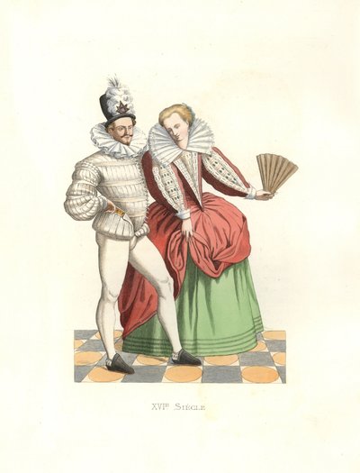 ヘンリー3世の宮廷におけるフランス貴族（1574-1589年 作： Edmond Lechevallier Chevignard