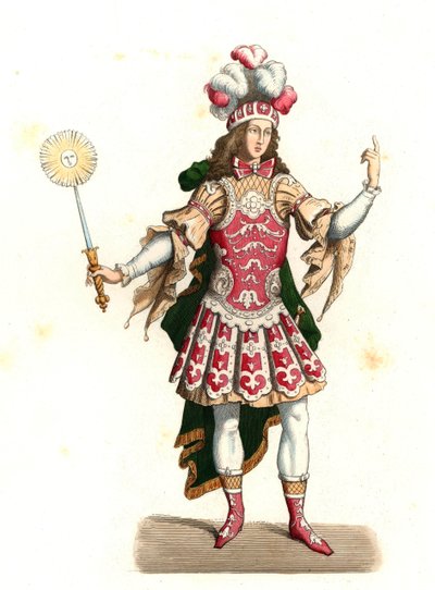 フランスの太陽王ルイ14世（1638-1715）のダンス衣装 作： Edmond Lechevallier Chevignard