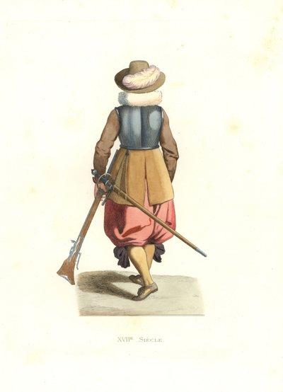 フランスのフランドル地方の銃士 作： Edmond Lechevallier Chevignard
