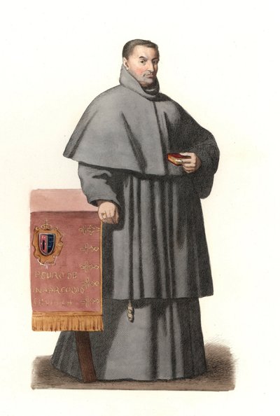 バルトロメ・ムリーリョ（1618-1682）が描いた肖像画をもとに、1658年から1663年までセヴィリア（スペイン）のアルケベクであったペドロ・デ・ウルビナ・デ・モントーヤが作成した図版をリトグラフ化したもの。 作： Edmond Lechevallier Chevignard