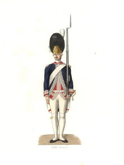 フランス衛兵の兵士 作： Edmond Lechevallier Chevignard