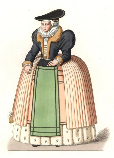 アルザスのブルジョワジーの女性 作： Edmond Lechevallier Chevignard