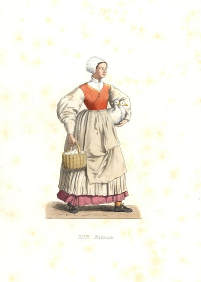 フランスの農民女性 作： Edmond Lechevallier Chevignard