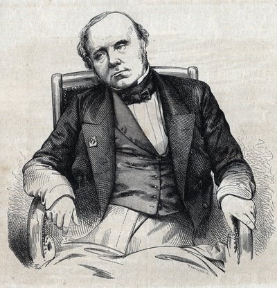 フランスの歴史家、オーギュスタン・ティエリー（1795-1856）の肖像。Chevignardによるエングレーヴィング、"Le Magasin Picturesque "掲載 作： Edmond Lechevallier Chevignard