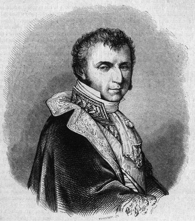 フランスの政治家Nicolas Francois Mollien (1758-1850)の肖像。Chevignardによる版画、"Le Magasin Picturesque "掲載 作： Edmond Lechevallier Chevignard