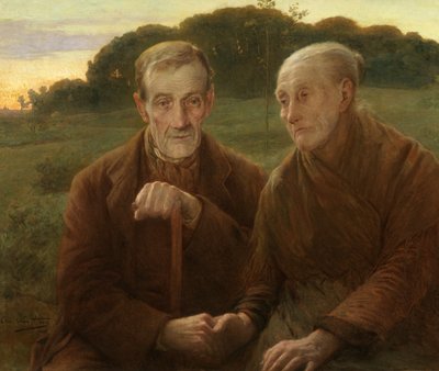 人生の日没（キャンバスに油彩） 作： Edmond Theodor van Hove