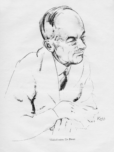 エドヴァルドベネス博士、チェコスロバキアの政治家、1935年。 作： Edmond Xavier Kapp